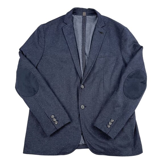 Zara Other - Zara Navy Two Button Lightweight Blazer / Sports Coat Sz 46R w/ elbow patches